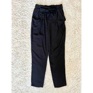 Yummy Brand Black Lightweight Tie-Waist Tapered Leg Pants S